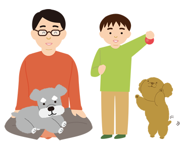 先住犬と仲良し